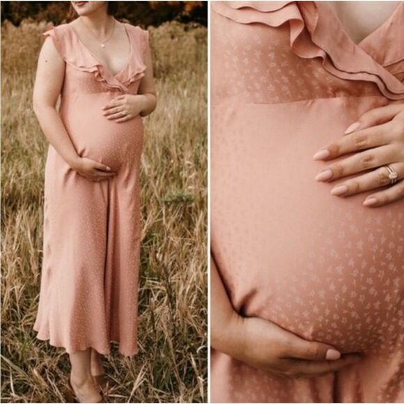 Hatch Emily Dress Pink Size 4 or XL Maternity - Picture 4 of 14